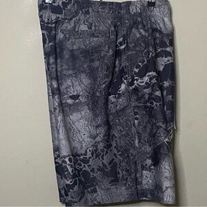 O’Rageous Board Shorts Men XL 36x10 Gray Black Mesh Lining Pockets Logo